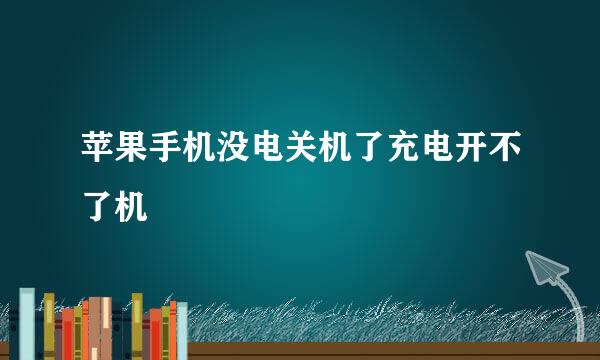 苹果手机没电关机了充电开不了机