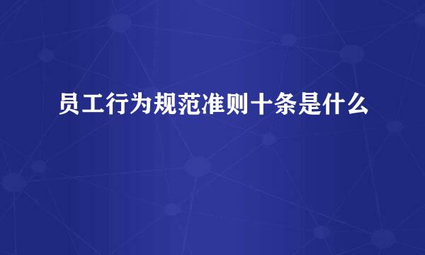 员工行为规范准则十条是什么