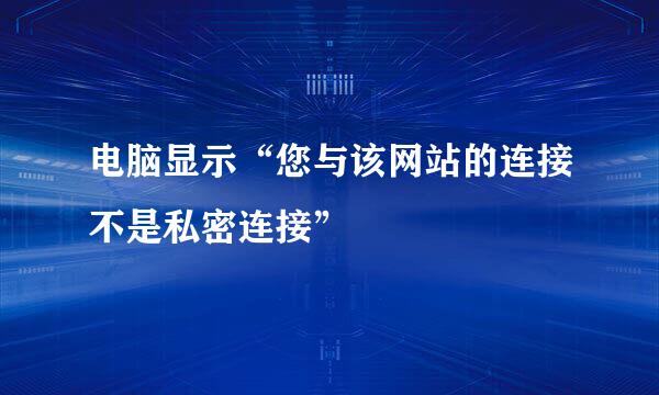电脑显示“您与该网站的连接不是私密连接”