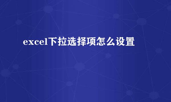 excel下拉选择项怎么设置