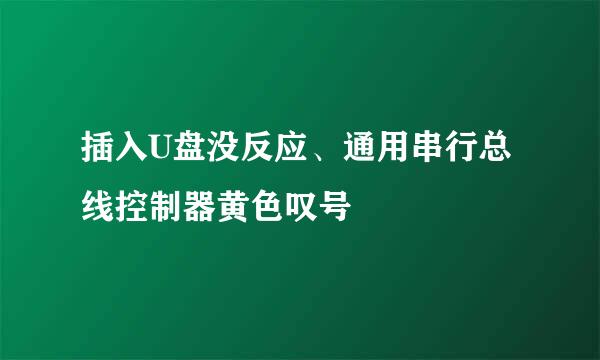 插入U盘没反应、通用串行总线控制器黄色叹号