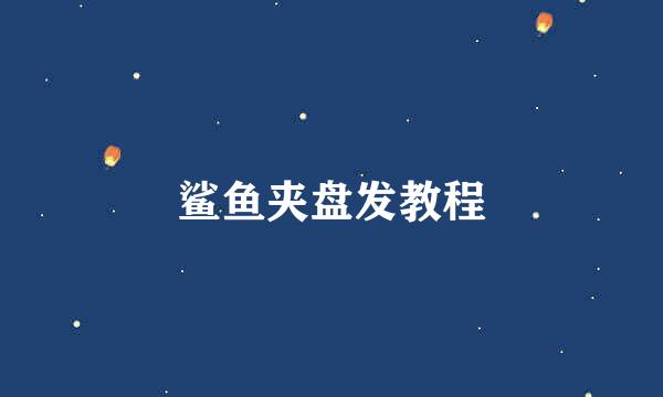 鲨鱼夹盘发教程