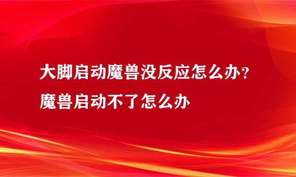 大脚启动魔兽没反应怎么办？魔兽启动不了怎么办