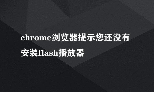 chrome浏览器提示您还没有安装flash播放器