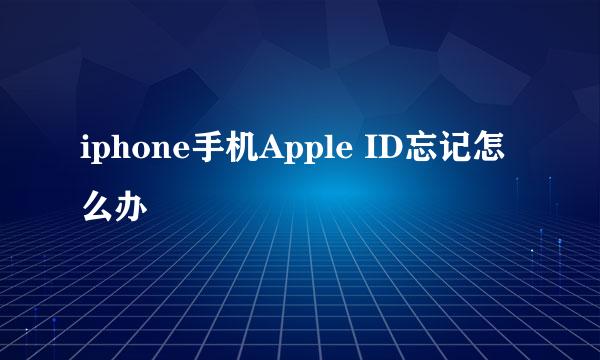 iphone手机Apple ID忘记怎么办