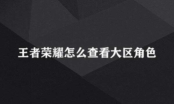 王者荣耀怎么查看大区角色