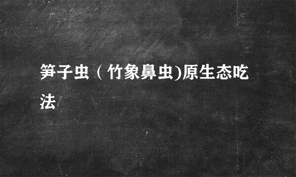 笋子虫（竹象鼻虫)原生态吃法
