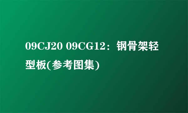 09CJ20 09CG12：钢骨架轻型板(参考图集)