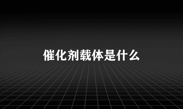 催化剂载体是什么