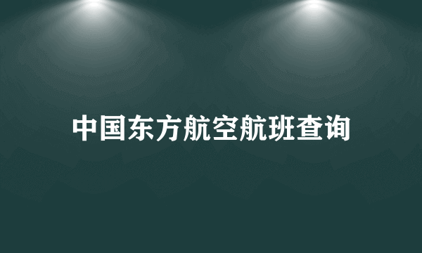 中国东方航空航班查询