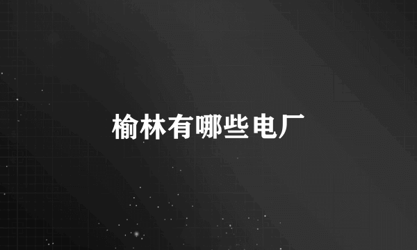 榆林有哪些电厂