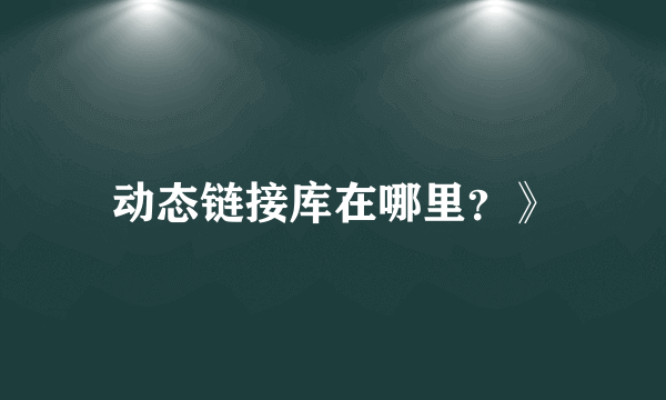 动态链接库在哪里？》