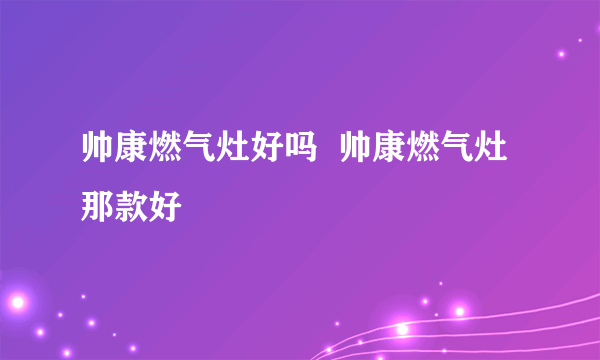 帅康燃气灶好吗  帅康燃气灶那款好