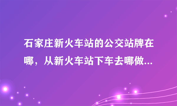 石家庄新火车站的公交站牌在哪，从新火车站下车去哪做公交！！
