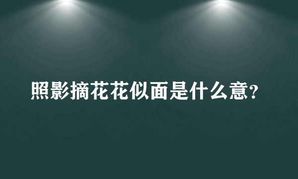 照影摘花花似面是什么意？