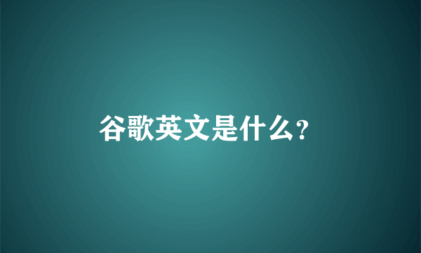 谷歌英文是什么？