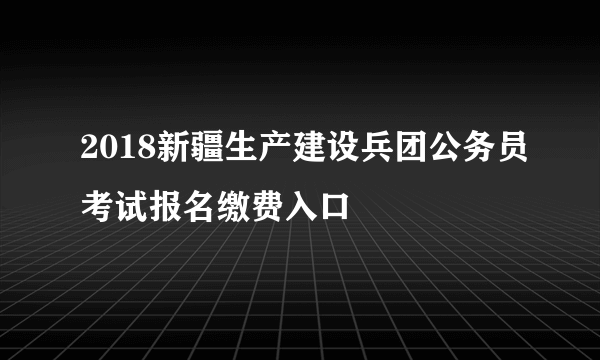 2018新疆生产建设兵团公务员考试报名缴费入口
