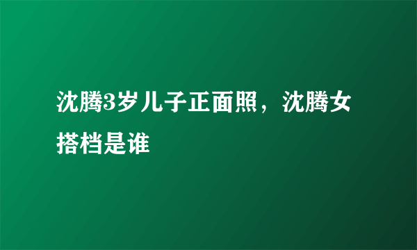沈腾3岁儿子正面照，沈腾女搭档是谁