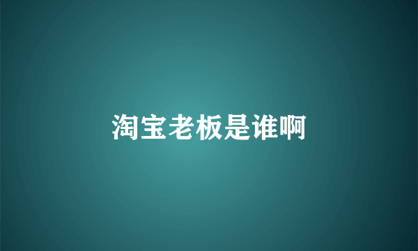 淘宝老板是谁啊