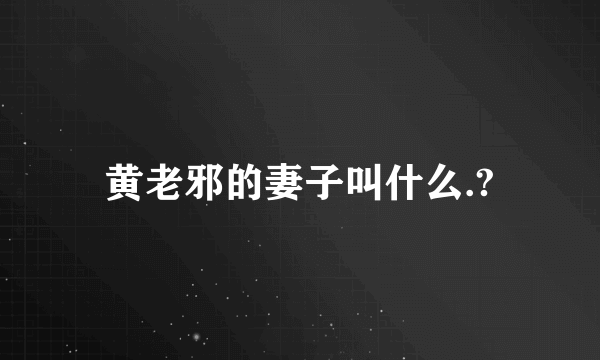 黄老邪的妻子叫什么.?