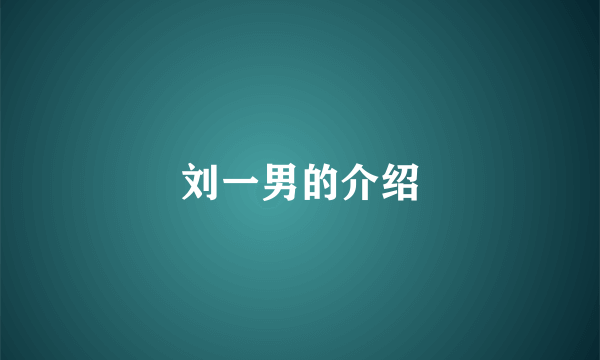 刘一男的介绍