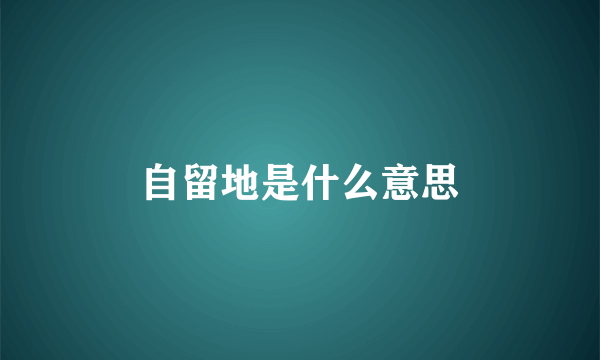 自留地是什么意思