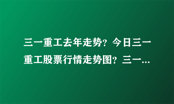 三一重工去年走势？今日三一重工股票行情走势图？三一重工低价股票后市？