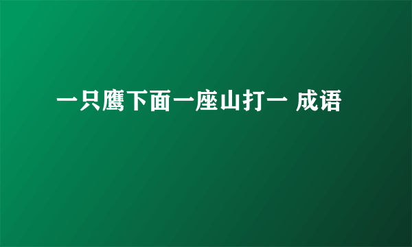 一只鹰下面一座山打一 成语