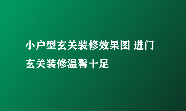 小户型玄关装修效果图 进门玄关装修温馨十足