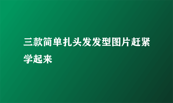 三款简单扎头发发型图片赶紧学起来
