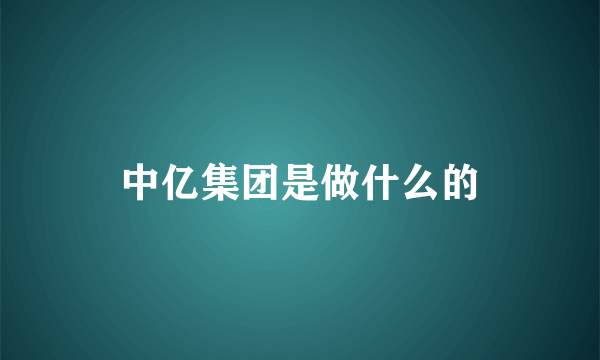 中亿集团是做什么的
