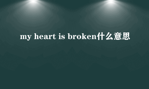 my heart is broken什么意思
