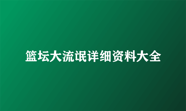 篮坛大流氓详细资料大全
