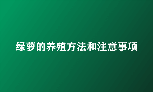 绿萝的养殖方法和注意事项