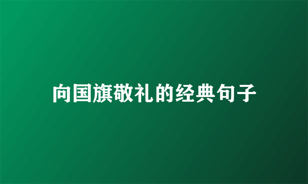 向国旗敬礼的经典句子