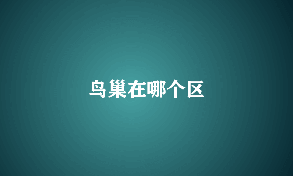 鸟巢在哪个区