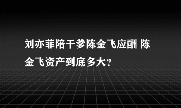 刘亦菲陪干爹陈金飞应酬 陈金飞资产到底多大？