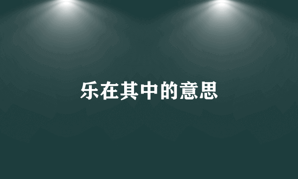 乐在其中的意思