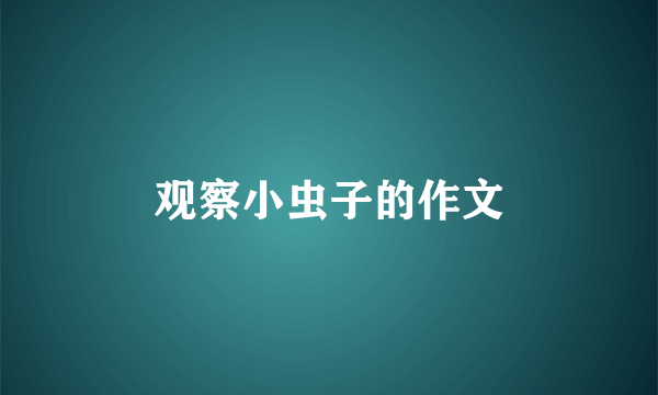 观察小虫子的作文