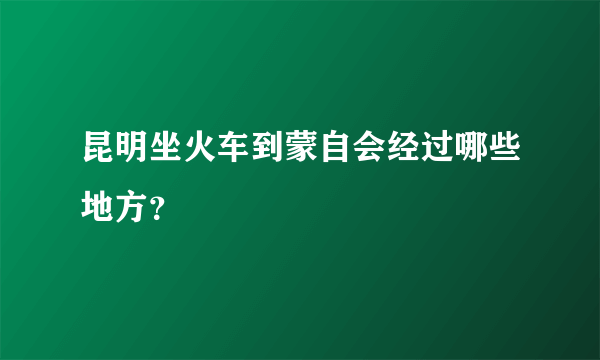 昆明坐火车到蒙自会经过哪些地方？