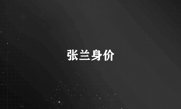 张兰身价