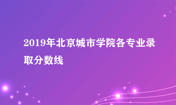 2019年北京城市学院各专业录取分数线