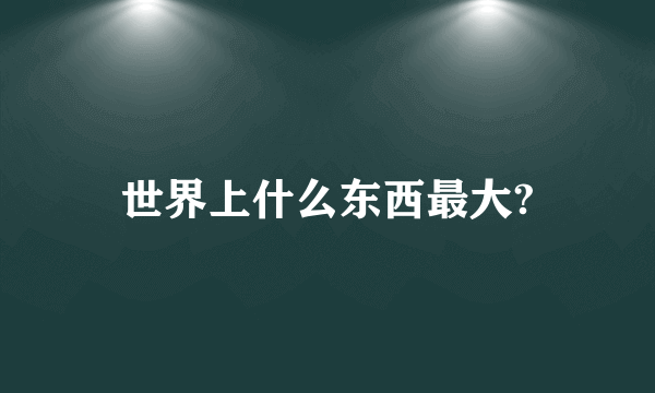 世界上什么东西最大?