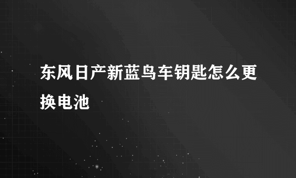 东风日产新蓝鸟车钥匙怎么更换电池