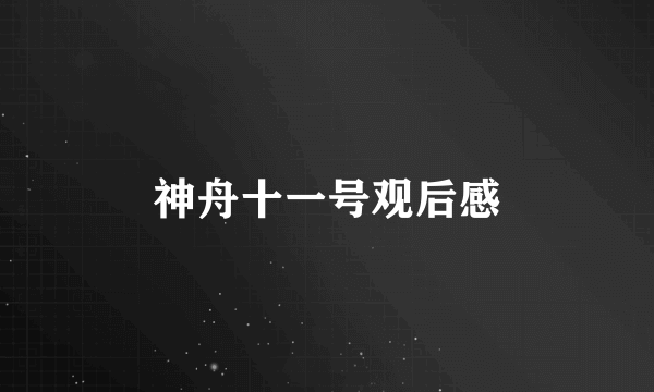 神舟十一号观后感