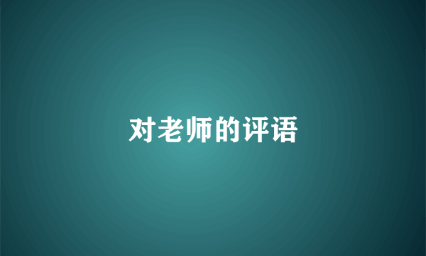 对老师的评语