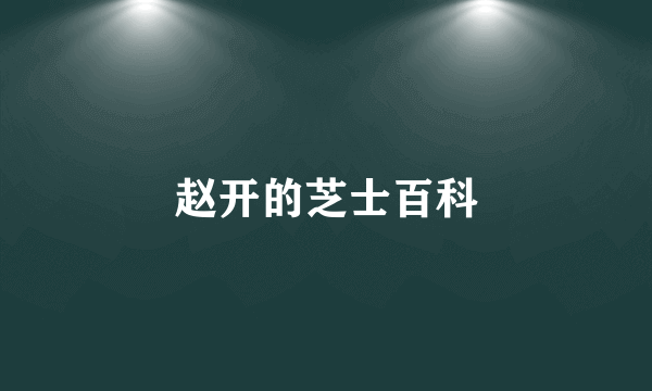 赵开的芝士百科