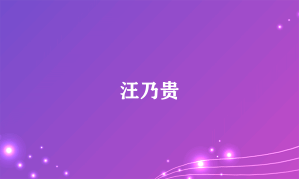 汪乃贵