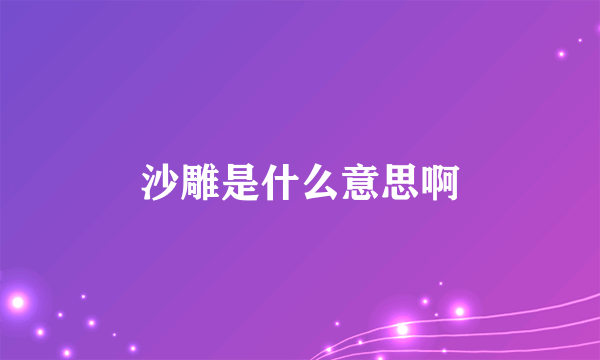 沙雕是什么意思啊
