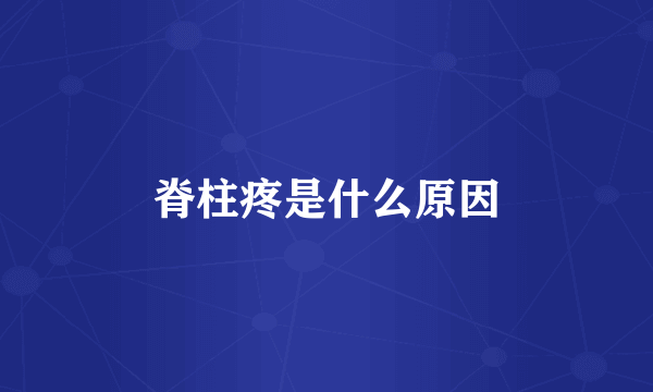 脊柱疼是什么原因